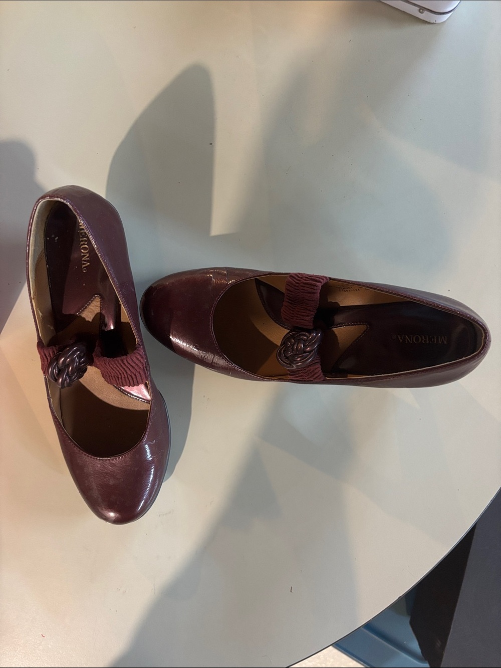 Merona Women's Burgundy Mary Jane Flats with Knot Strap